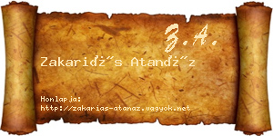 Zakariás Atanáz névjegykártya